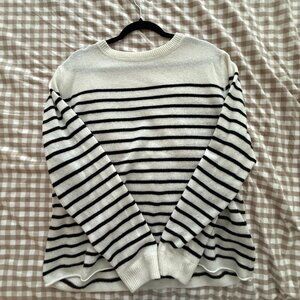 Reformation | Boyfriend Cashmere Sweater | Large | 100% Cashmere | Stripe | EUC